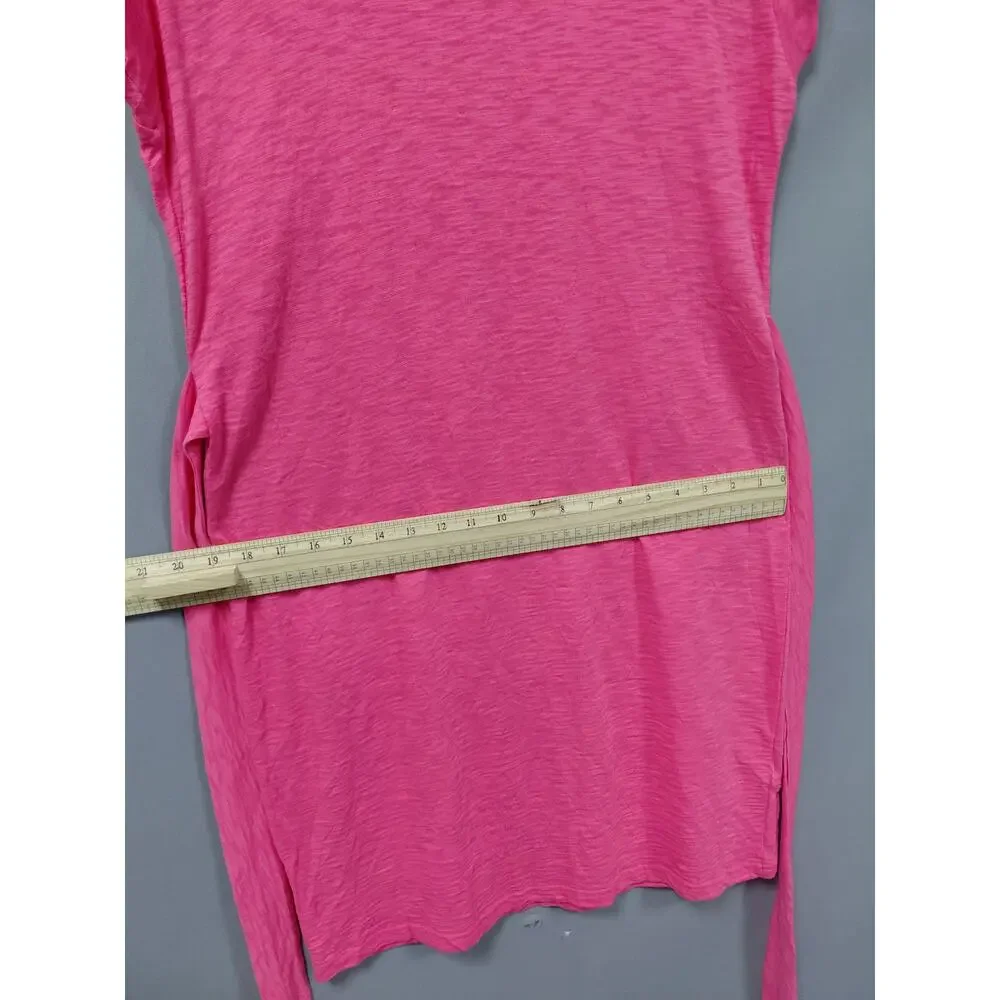 J.Crew Pink Knit Neck Tie Waist Cap Sleeve T-Shirt Dress Women Size M